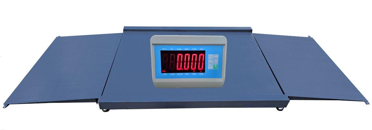 Платформні ваги 1000 кг (1250х1500 мм) від Горизонт, наїзні низькопрофільні, з розбірними пандусами