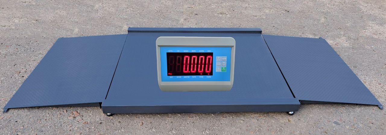 Платформні ваги 1000 кг (1250х1500 мм) від Горизонт, наїзні низькопрофільні, з розбірними пандусами