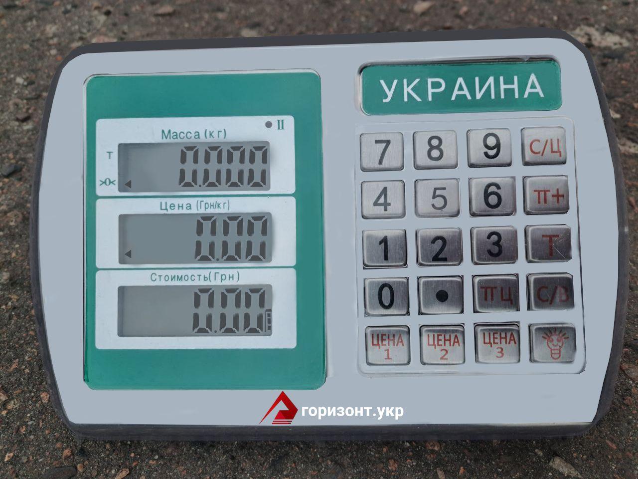 Платформні ваги на 500 кг (1250х1250 мм) від виробника Горизонт, з калькулятором, серія «ЕКОНОМ»